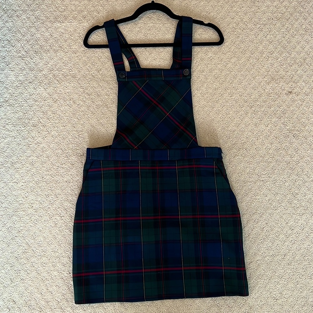 Overall Plaid Dress